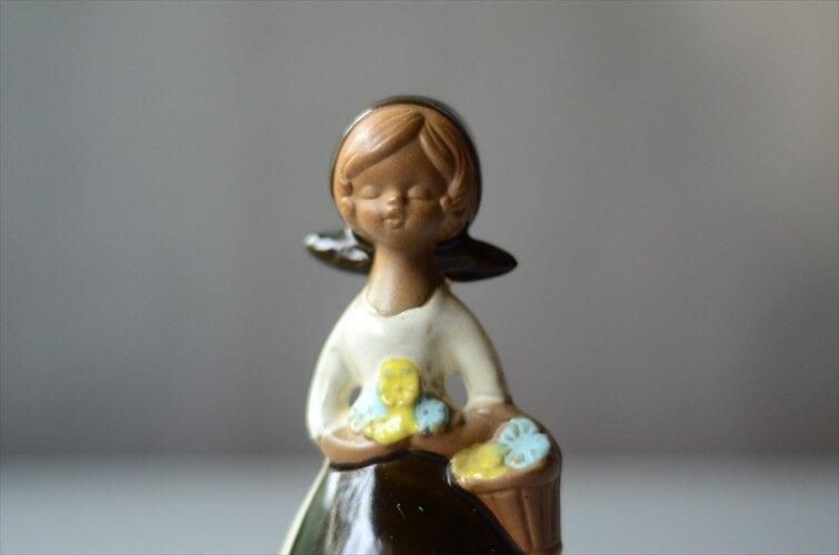 ドイツ 陶器 フラワーガール テーブルベル アンティーク