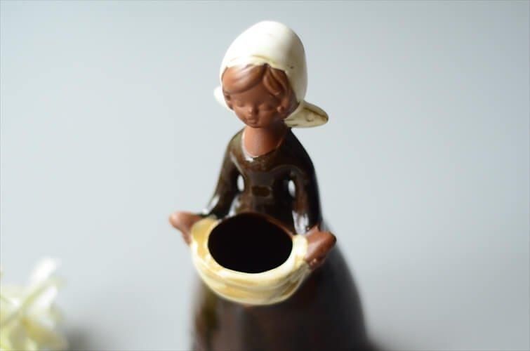 ドイツから届いた フラワーガール一輪挿し 陶器 花瓶 花器 北欧