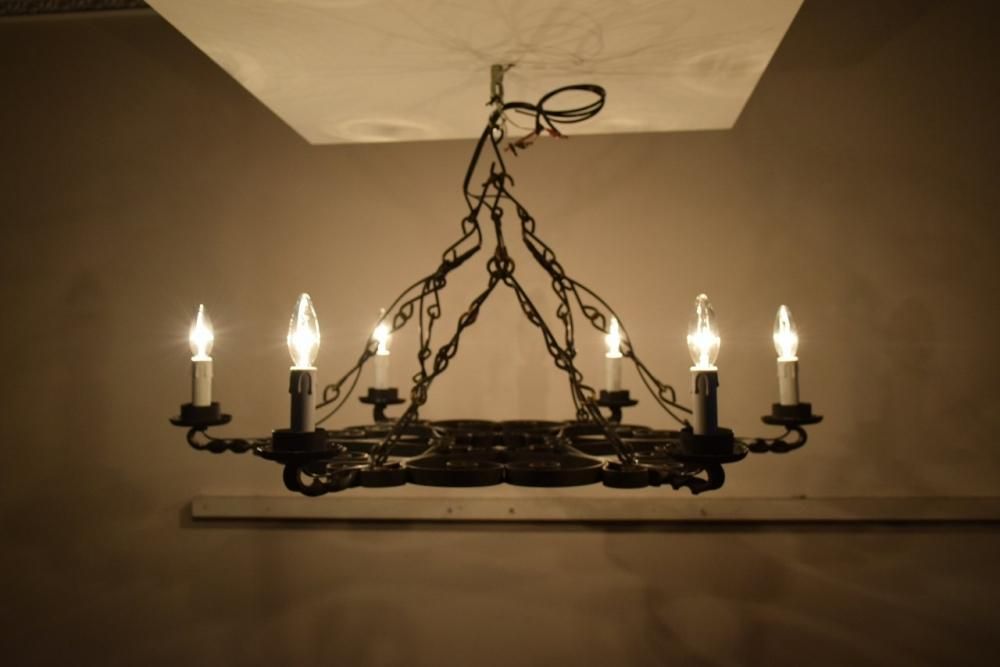 アンティーク アイアン製 6灯シャンデリア フランス1930年代