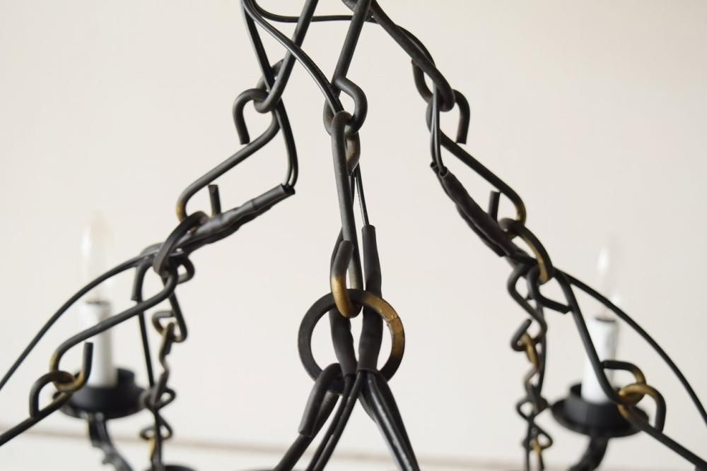 アイアン　シャンデリア　10灯　廃盤品 IND-008-6 アイアンシャンデリア6灯 ブラック LED 6灯 6灯