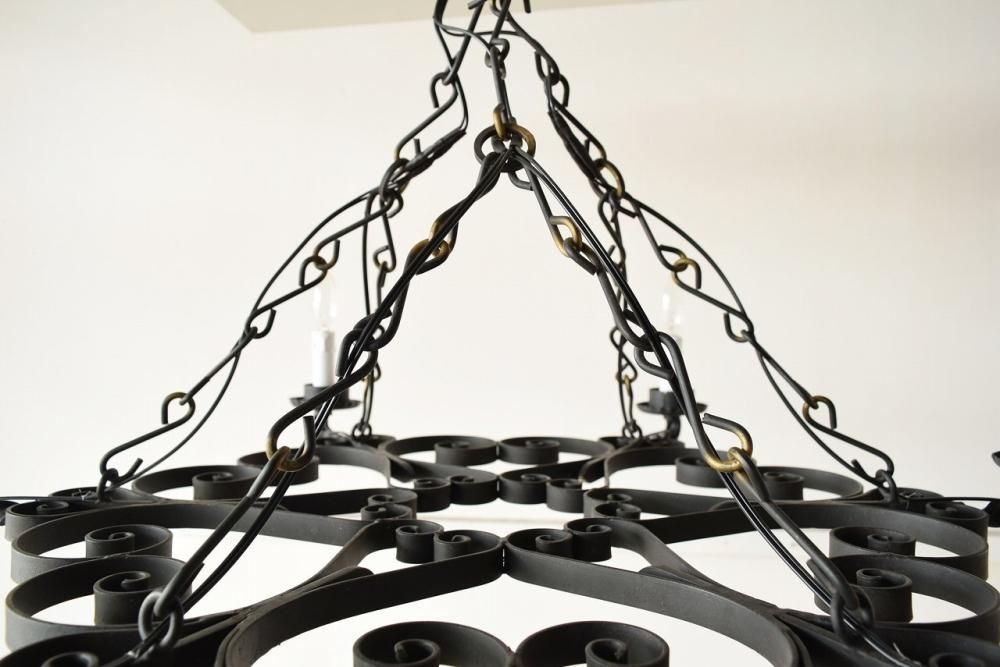 アンティーク アイアン製 6灯シャンデリア フランス1930年代