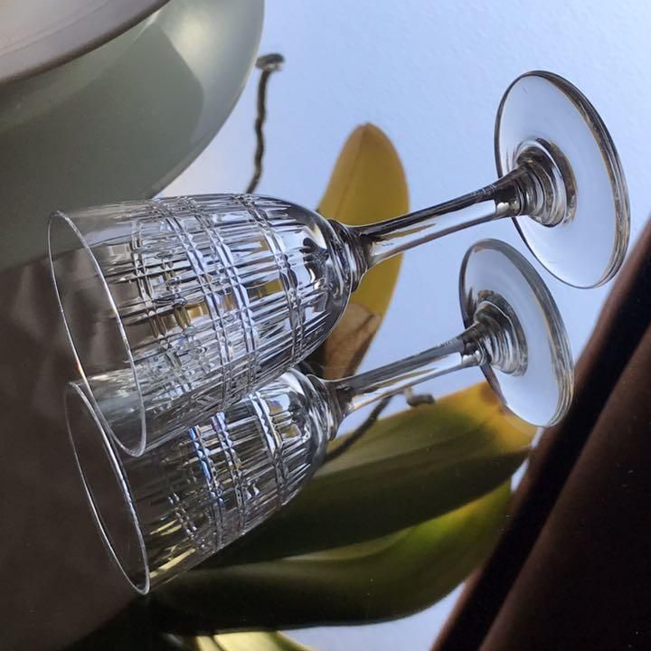 Baccarat - 美しいオールドバカラBACCARATカヴールCavourクリスタルワイングラス♡ 希少なオールドバカラ製クリスタルワイングラスカヴール