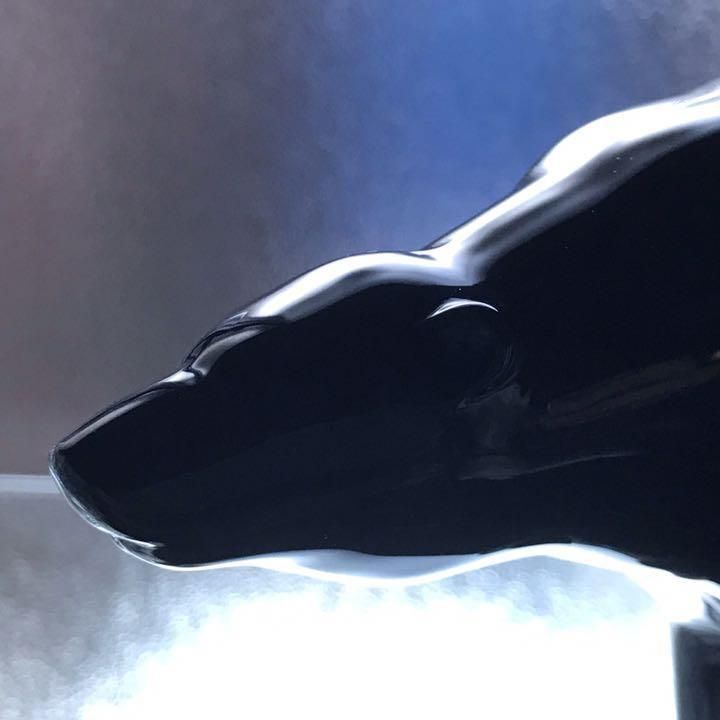 希少美しい艶バカラBACCARATブラッククリスタル熊ジョルジュ シュヴァリエ作 希少なバカラ黒クリスタル熊ジョルジュシュヴァリエ作品