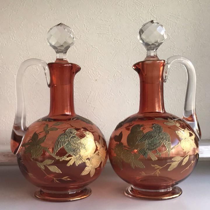 希少なアンティークバカラ金彩リキュールセット1900年製