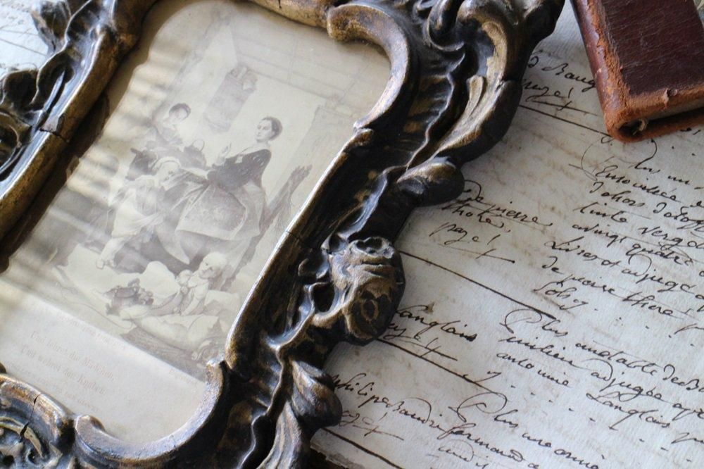 フランス製アンティーク1871年ロココ木製フレーム