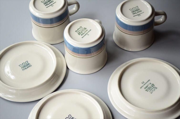 ARABIA Uhtua ウートゥア プレート＆スープ皿　各２枚　4枚セット ヴィンテージ アラビア Uhtua スーププレート 20cm