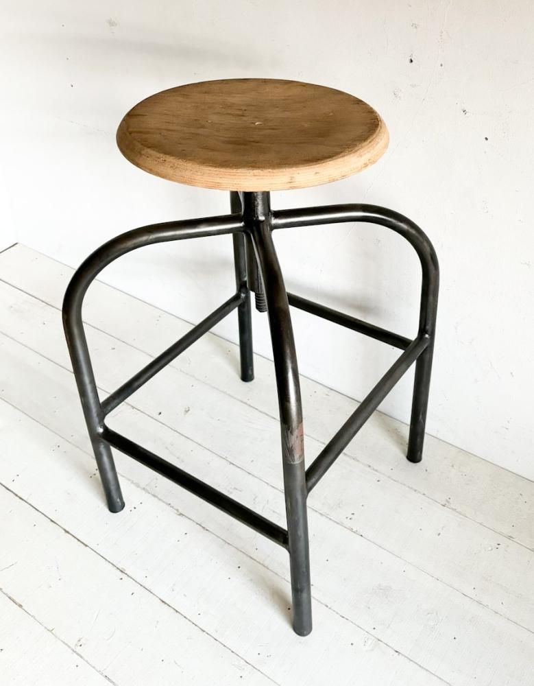 フランスヴィンテージ昇降ハイスツール(ch024-213) - ANTIQUE LEAVES フランスヴィンテージ昇降ハイスツール(ch024-213) - ANTIQUE LEAVES