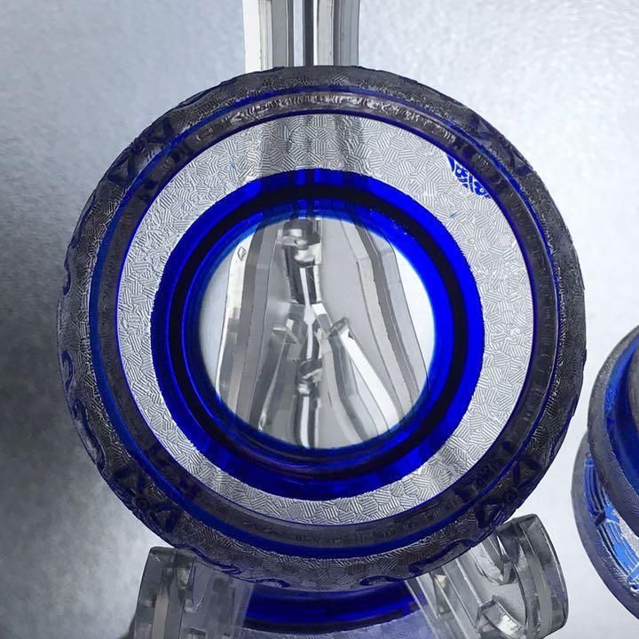 アンティーク オールドサンルイ ボンボニエール コバルトブルー