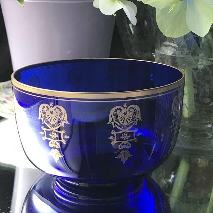 極希少☆美品 オールドバカラ 1890年 クリアクリスタル カット装飾ボウル オールド・バカラ 1890年頃 極稀少 金装飾イーグル ビスケット