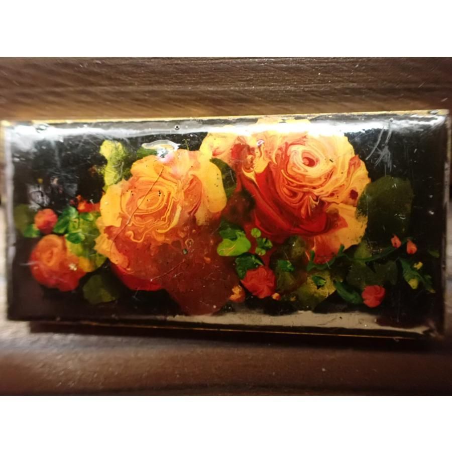 アンティーク ガラスアート薔薇のブローチ ヨーロッパ - ANTIQUE