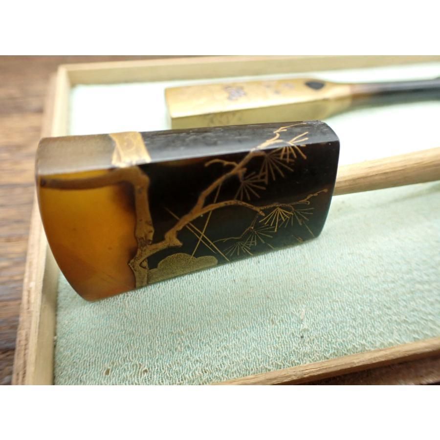 江戸時代 蒔絵笄（こうがい）2本 アンティーク - ANTIQUE LEAVES