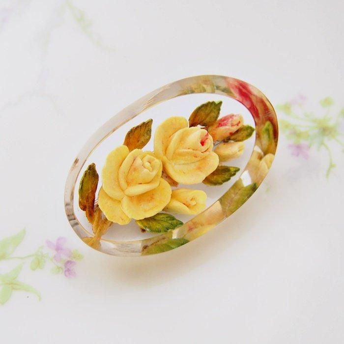 CJ7530 Unsigned Beauty ルーサイト イエローローズ 薔薇 CJ7530 Unsigned Beauty ルーサイト イエローローズ 薔薇