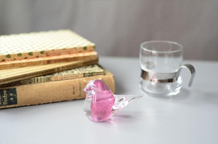  ガラスオブジェ　バード　bird リサイクルエディション 北欧ヴィンテージ グリーンガラス 鳥のオブジェ