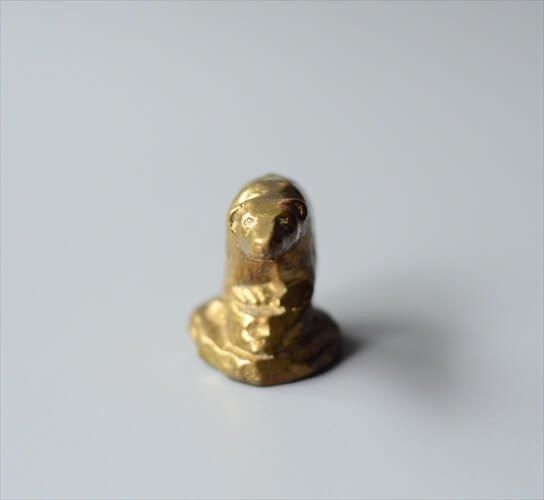 真鍮 小さな白クマ オブジェ アンティーク ヴィンテージ