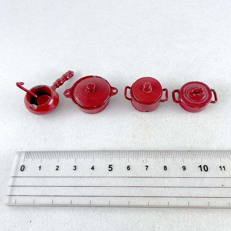 ドイツ製 アンティーク ホーロー ミニチュアキッチンセット 6個