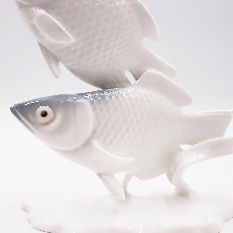 ノリタケボーンチャイナ 魚 置物 オブジェ アンティーク 骨董