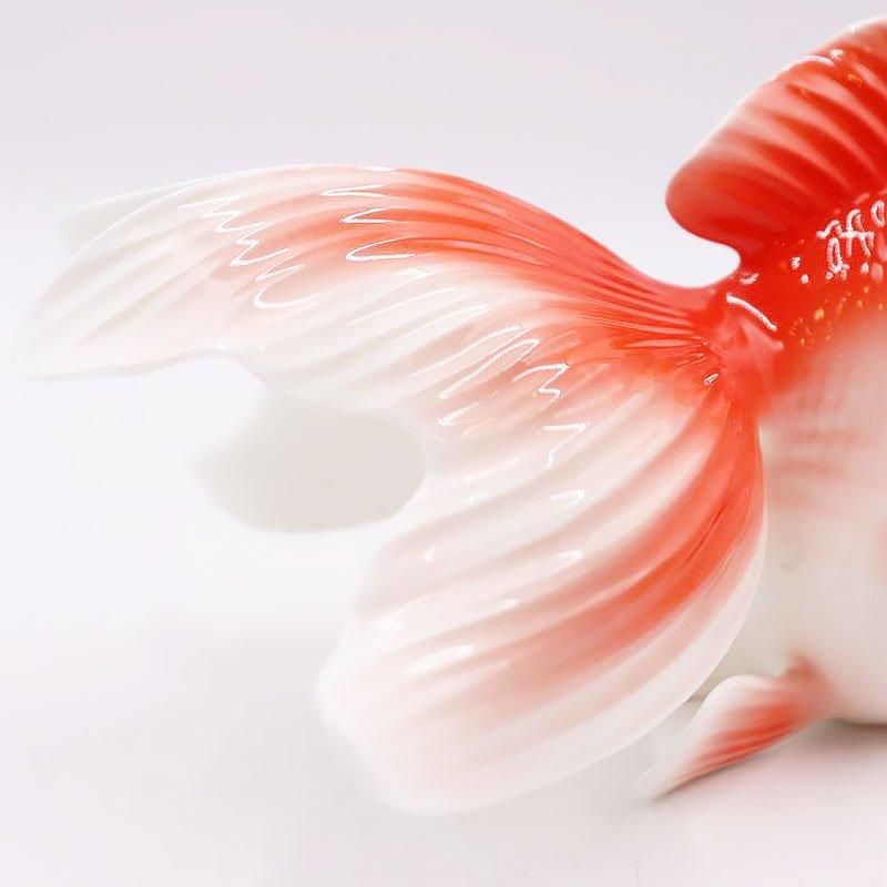 大きめ ノリタケボーンチャイナ 置物 オブジェ 金魚 琉金 大きめ ノリタケボーンチャイナ 置物 オブジェ 金魚 琉金