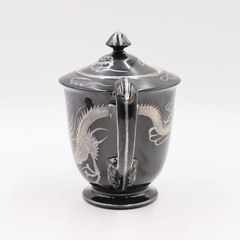 ドラゴンモチーフ 陶器ポット 希少 手描き 九谷焼 ポット ティー コーヒー 輸出向け おしゃれ