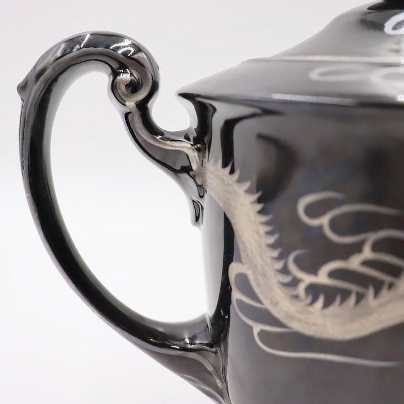 ドラゴンモチーフ 陶器ポット 希少 手描き 九谷焼 ポット ティー コーヒー 輸出向け おしゃれ