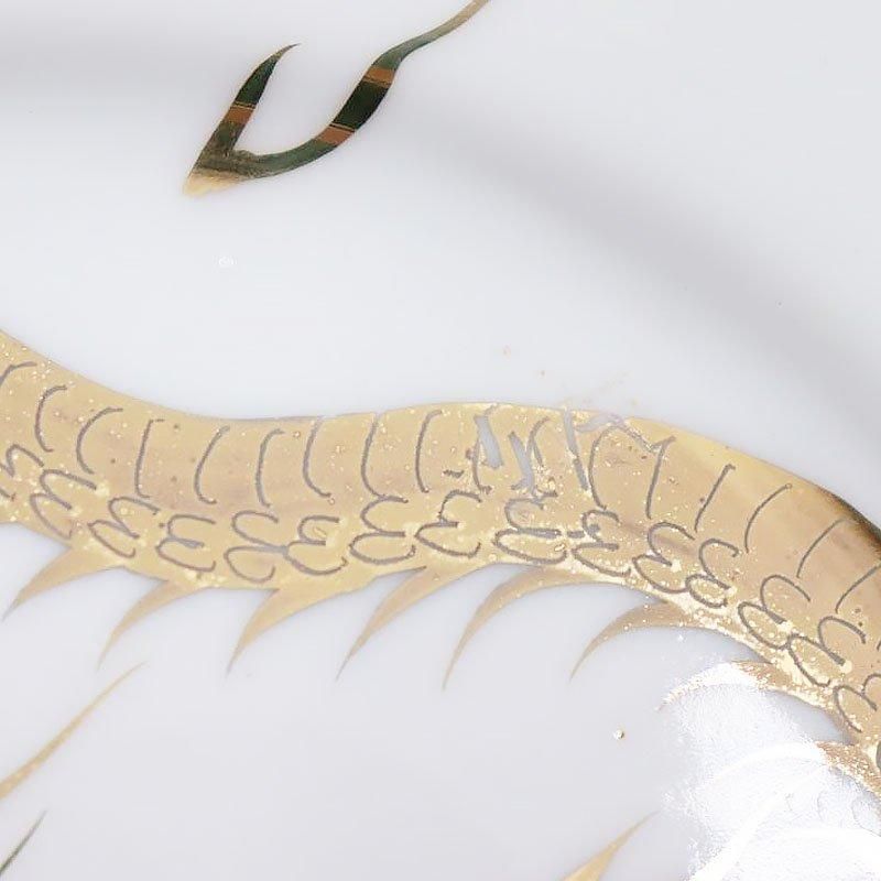 レア　オリエンタル　金襴手色絵金彩飾り皿 手描き金龍絵付皿　ヴィンテージ 高聡文 九谷焼色絵金襴手『天龍麗鳳図飾皿』| 東京書芸館公式
