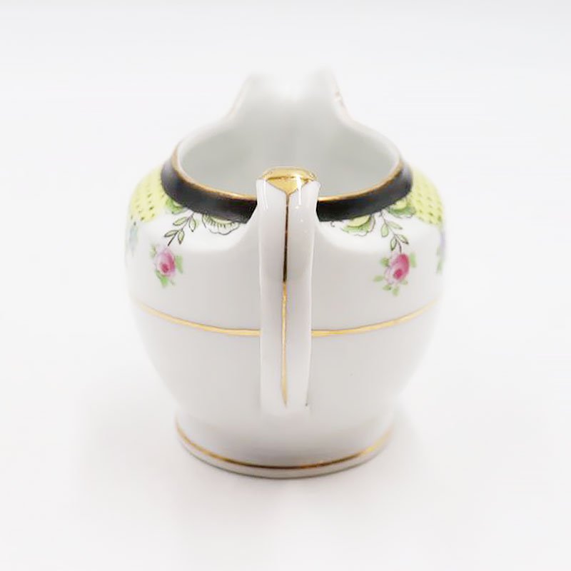 オールドノリタケ NORITAKE 輸出用 クリーマー ミルクジャグ イエロー カラフル フラワー 洋食器 上品 大正 アンティーク - ANTIQUE  LEAVES