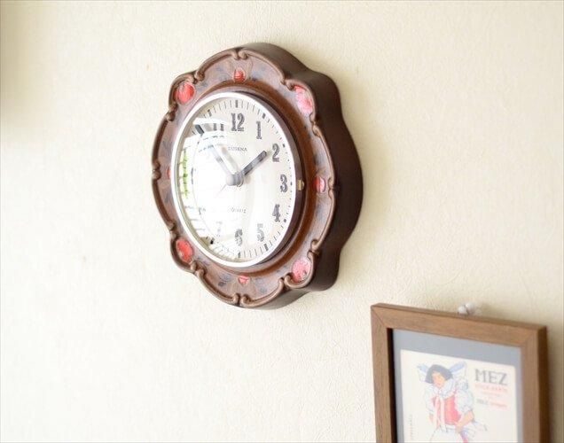 ドイツ製 Dugena アートのような陶器の壁時計 電池式 壁掛け時計