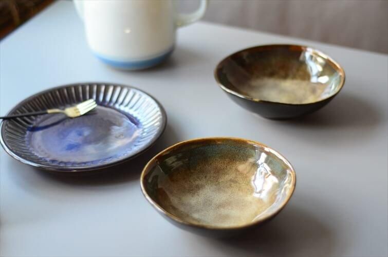 DENBY ENGLISH BROWN COFFEE CUPS & SAUCERS SPECKLED RAMS HEAD