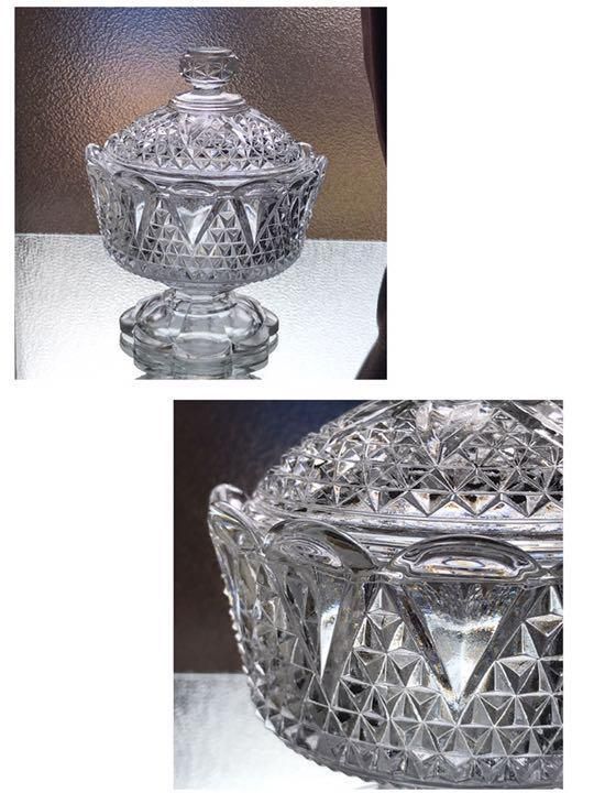 オールド サンルイ ボンボニエール★シュガーボウル 美品アンティーク クリスタル アンティークサンルイクリスタル製可愛いドラジェワール1936年以前