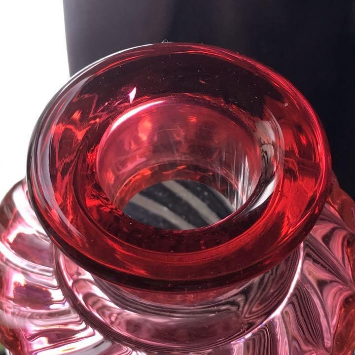 超特大美オールドバカラBACCARATバンブーBambou赤色フラコーン 超特大美オールドバカラBACCARATバンブーBambou赤色フラコーン