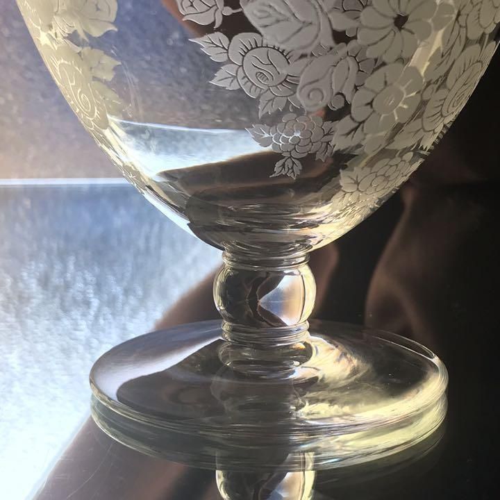 美しいオールドバカラBACCARATブーケBouquetワイングラスペア水 美しいオールドバカラBACCARATブーケBouquetワイングラスペア水