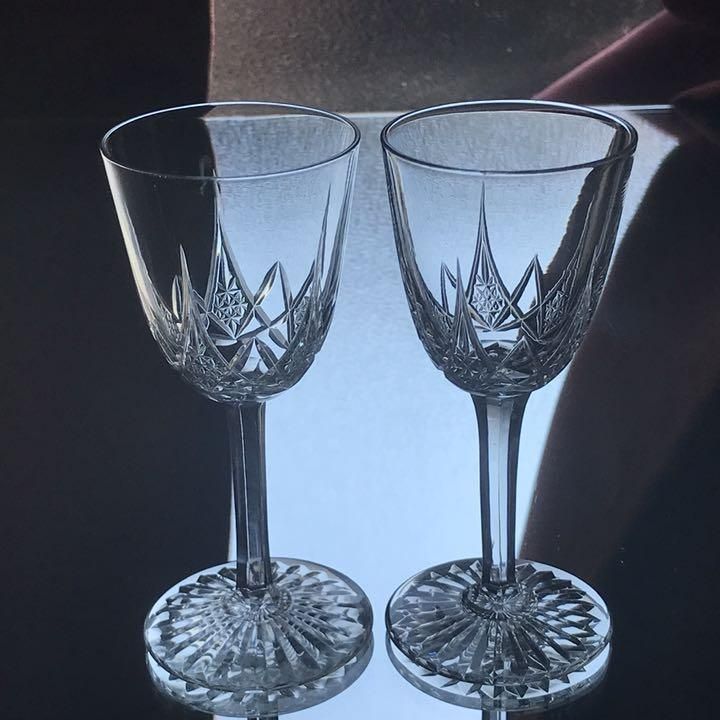 大型 希少 Baccarat オールドバカラ エタンプ グラス 約19.8cm 希少1920年代アンティークバカラエプロンワイングラスペア清楚な輝き