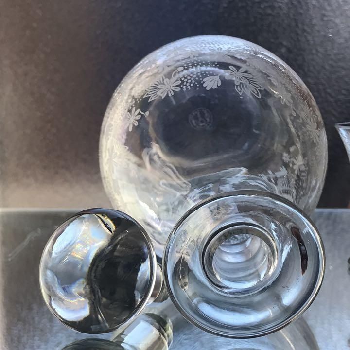 【美品】アンティークグラス　リキュール　花　オブジェ　花びら　R1343ダI French Antique Liqueur Glass 1920-30's/小花のアンティーク