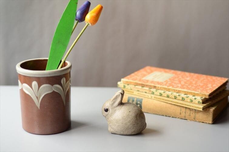 デンマークから かわいい陶器のうさぎ オブジェ 置物 アート デンマークから かわいい陶器のうさぎ オブジェ 置物 アート