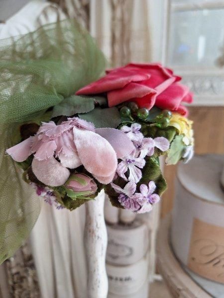 ヴィンテージ布花ハット - ANTIQUE LEAVES ヴィンテージ布花ハット - ANTIQUE LEAVES