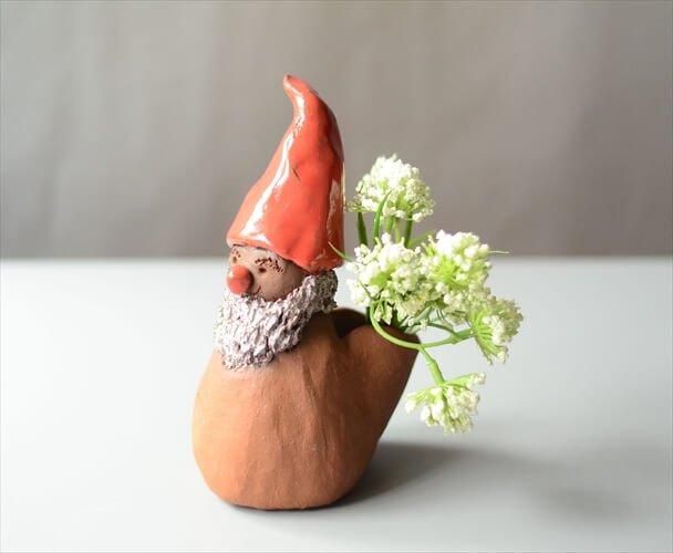 サンタクロースの置物　陶器製　ハンドメイド　アンティーク ヴィンテージ ドイツ ハンドメイド 陶器 小人 サンタオブジェ