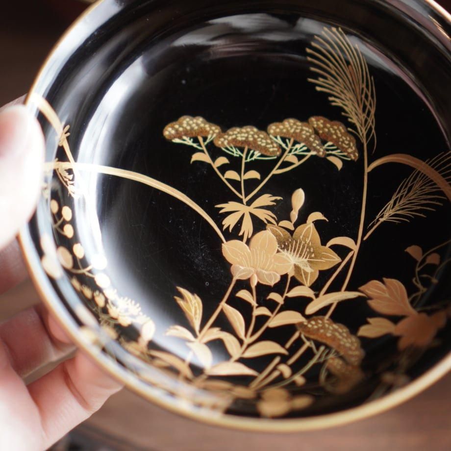 漆器椀 蓋付き 漆器 吸物椀 金 蒔絵 汁椀 明治 和食器