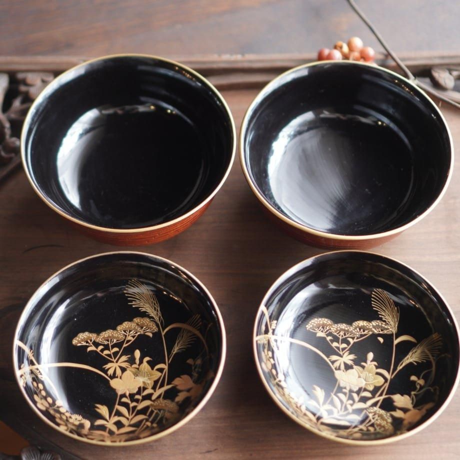 漆器椀 蓋付き 漆器 吸物椀 金 蒔絵 汁椀 明治 和食器 漆器椀 蓋付き 漆器 吸物椀 金 蒔絵 汁椀 明治 和食器