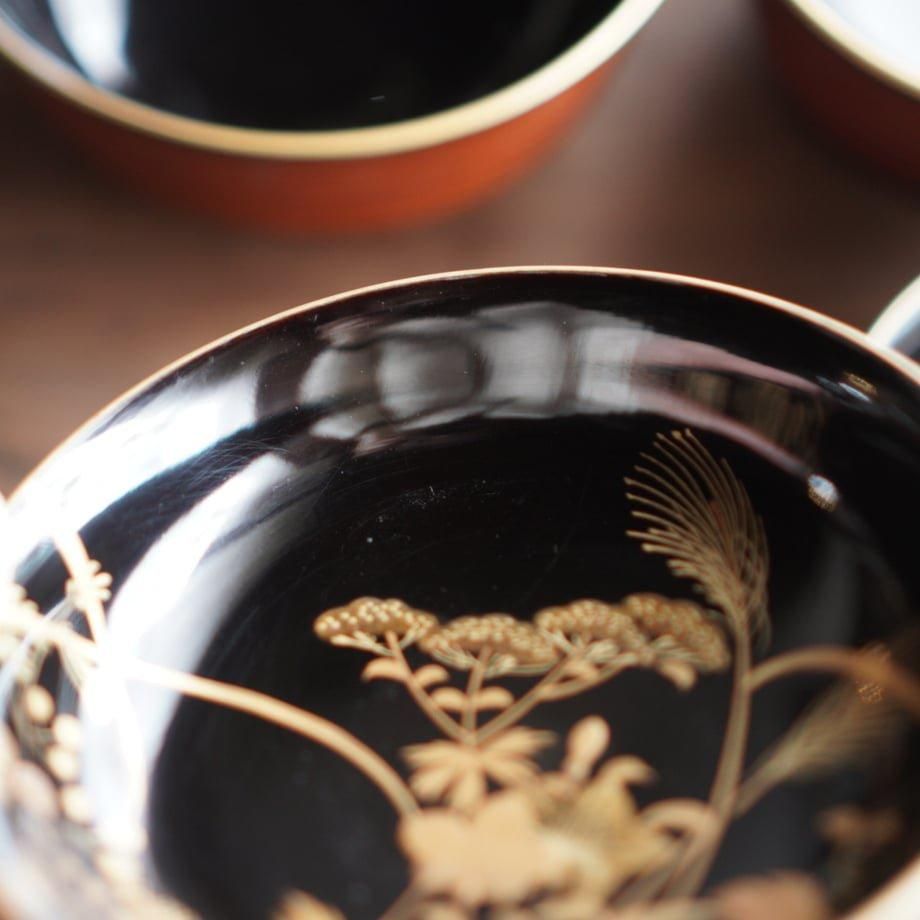 漆器椀 蓋付き 漆器 吸物椀 金 蒔絵 汁椀 明治 和食器 漆器椀 蓋付き 漆器 吸物椀 金 蒔絵 汁椀 明治 和食器