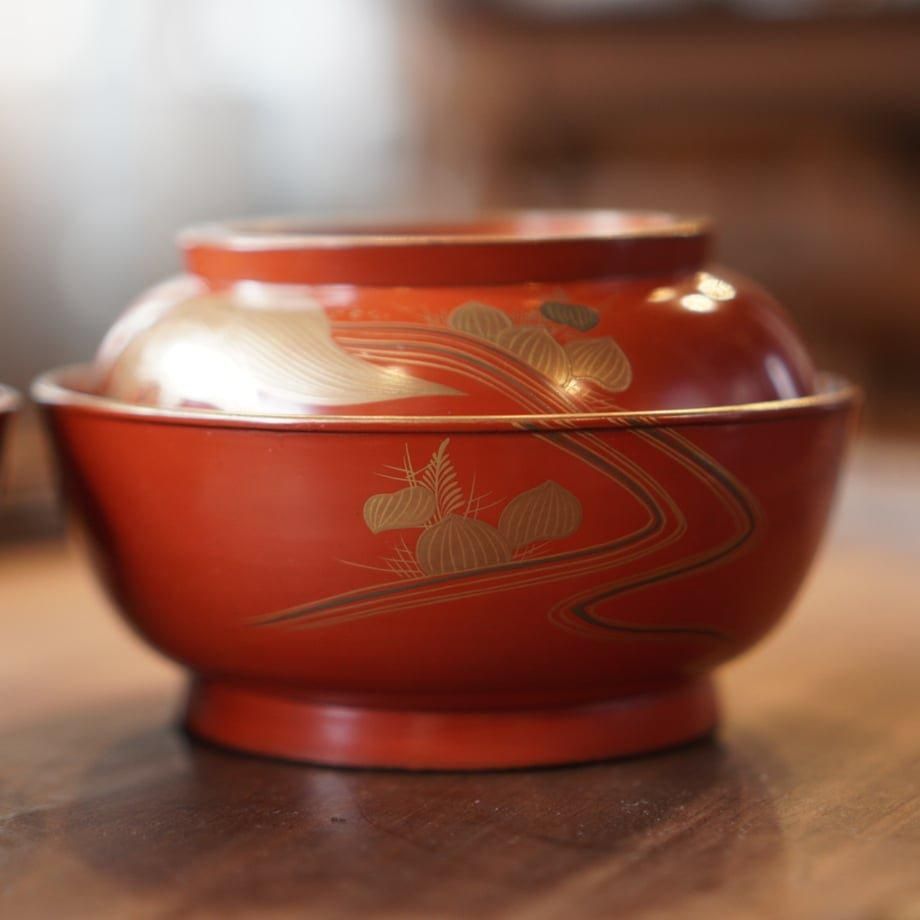 漆器椀 蓋付き 朱塗り 金蒔絵 漆器 吸物椀 金 汁椀 明治 和食器 漆器椀 蓋付き 朱塗り 金蒔絵 漆器 吸物椀 金 汁椀 明治 和食器