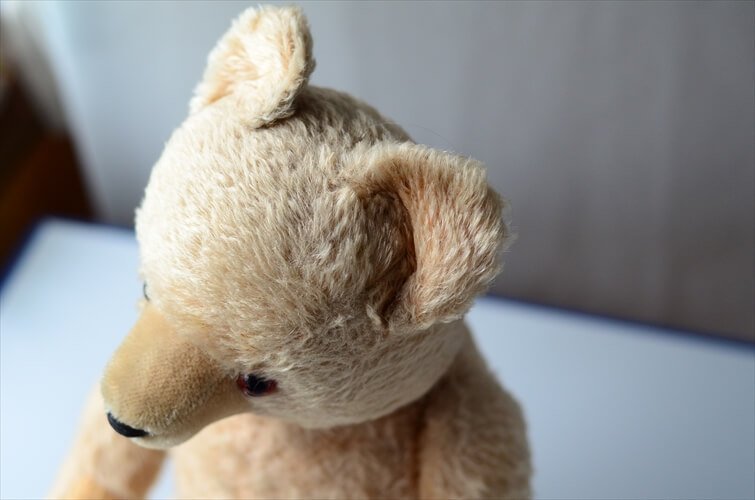 ドイツから ヴィンテージ テディベア Teddy Bear 全高49cm 手足可動式 ぬいぐるみ フィギュア アンティーク_240530 ig3982  - ANTIQUE LEAVES