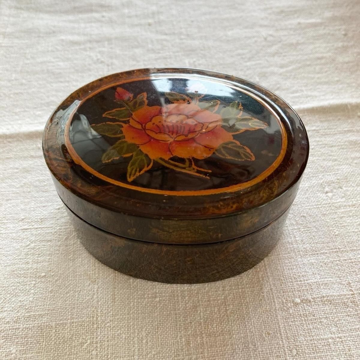 フランスアンティーク ジュエリーボックス　装飾 ベベルガラス ガラス小物入れ フランス】アンティーク 5面べベルガラスジュエリーボックス AN7-2