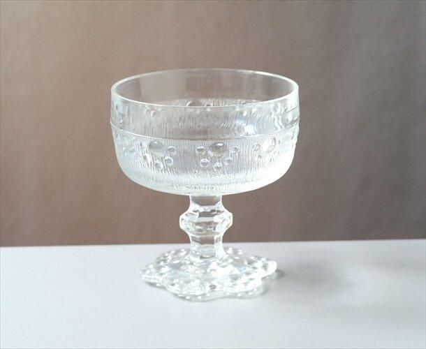 イタリア製アンティーク脚付きガラスボウル 洗練された芸術性