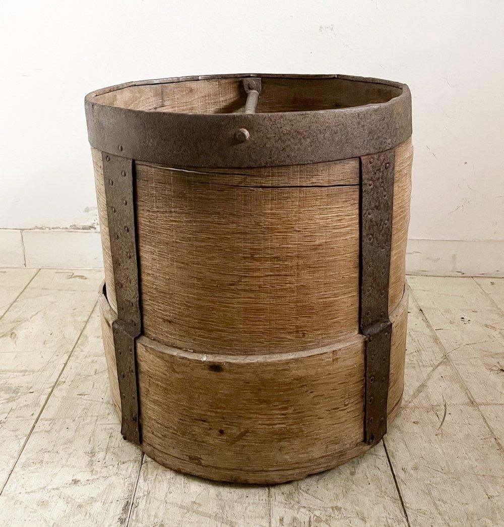 フランスアンティーク木製バケツ(aw024-086) - ANTIQUE LEAVES フランスアンティーク木製バケツ(aw024-086) - ANTIQUE LEAVES