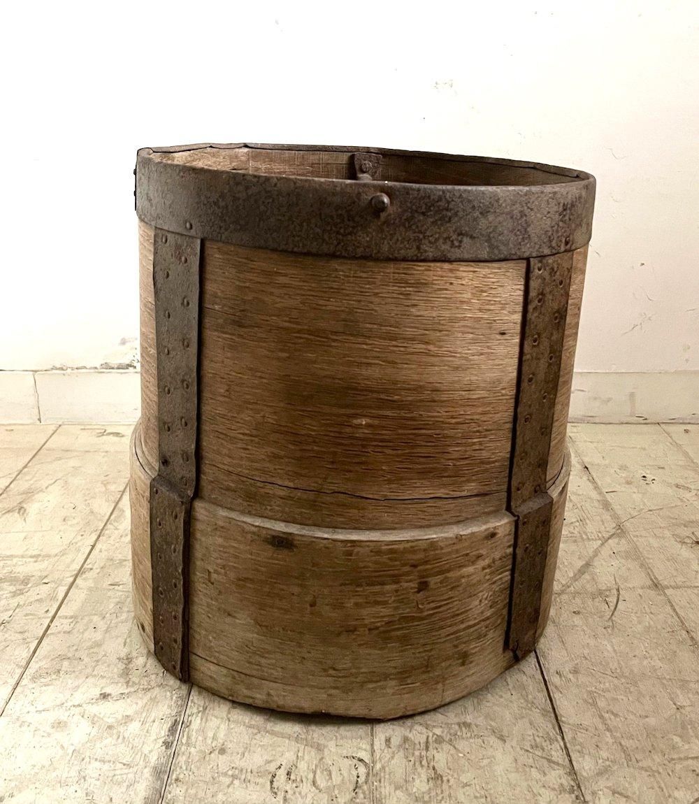 フランスアンティーク木製バケツ(aw024-086) - ANTIQUE LEAVES フランスアンティーク木製バケツ(aw024-086) - ANTIQUE LEAVES