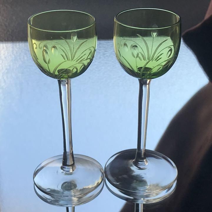 ウランガラス　アンティーク　カクテルグラス　氷コップ　バカラ　サンルイ ウランガラス | 古物屋次元 オンラインショップ