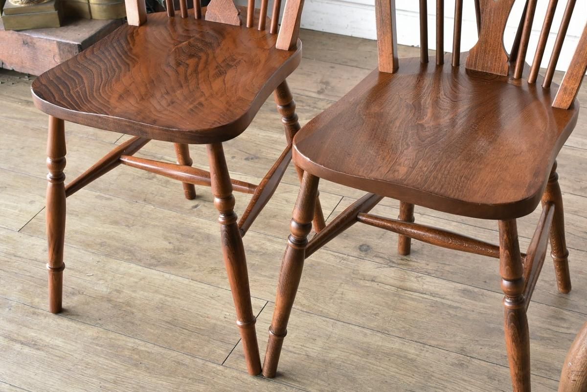英国アンティーク ウィンザーチェア エルム無垢材一枚板座面 曲木 民藝 古道具 英国アンティーク ウィンザーチェア エルム無垢材一枚板座面 曲