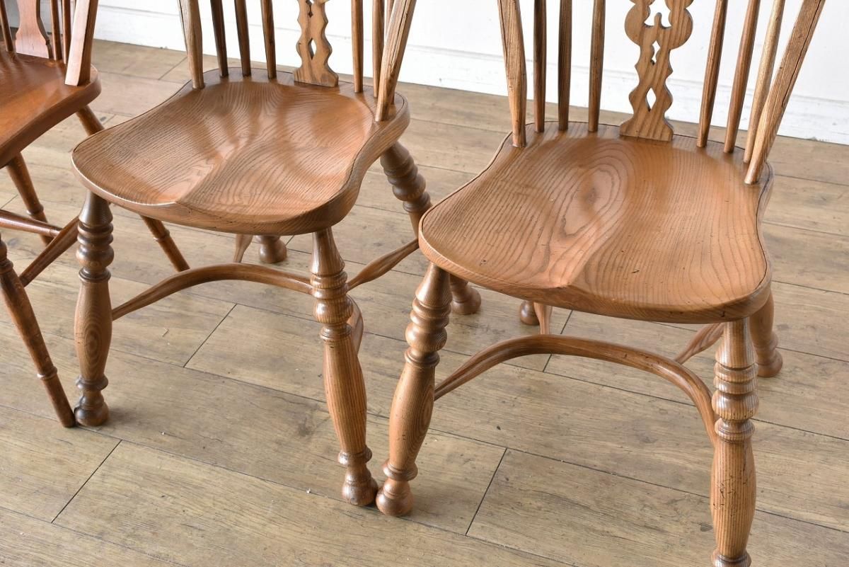 英国アンティーク ウィンザーチェア エルム無垢材一枚板座面 曲木 民藝 古道具 英国アンティーク ウィンザーチェア エルム無垢材一枚板座面 曲