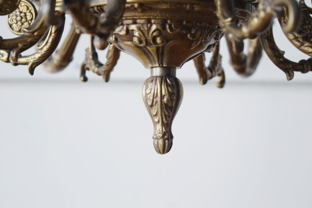 フランス製真鍮シャンデリア｜1930年代重厚感ある8灯式
