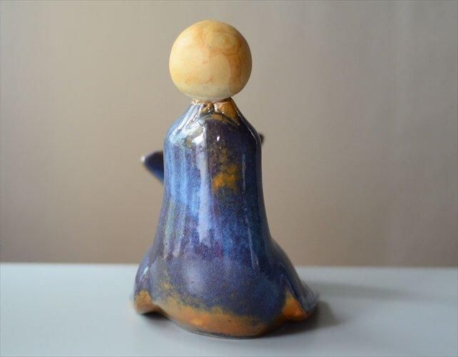 デンマークから 大きめ 陶器のオットセイ オブジェ 置物 アート デンマークから 大きめ 陶器のオットセイ オブジェ 置物 アート