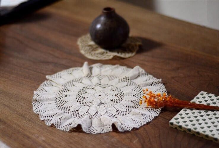 【美品】フランスアンティーク BA花文字刺繍 スカラップ大判カバー[3071] フランスアンティーク 刺繍用スカラップ模様 金属板シート4枚